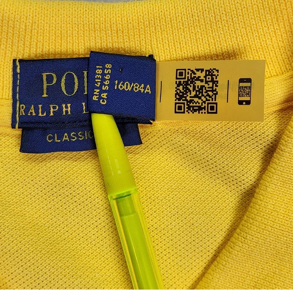 Polo Ralph Lauren Mens Classic Fit Short Sleeve Polo Shirt Yellow Small‎ S
